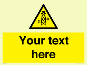 Custom warning RF radiation transmitter
